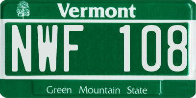 VT license plate NWF108