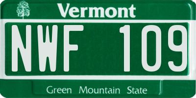 VT license plate NWF109