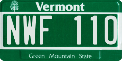 VT license plate NWF110