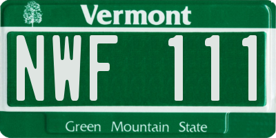 VT license plate NWF111