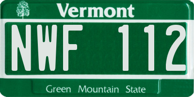 VT license plate NWF112