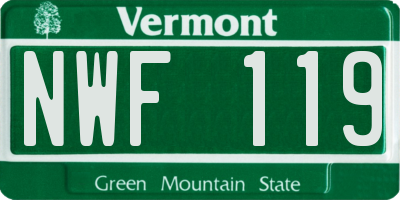 VT license plate NWF119