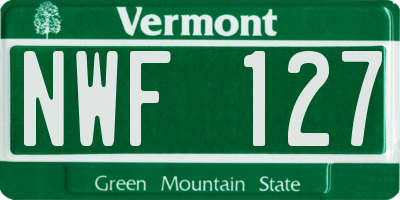 VT license plate NWF127