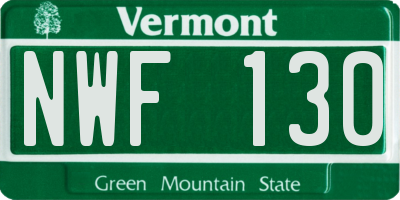 VT license plate NWF130