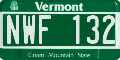 VT license plate NWF132