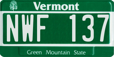 VT license plate NWF137