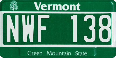 VT license plate NWF138