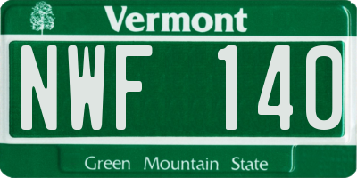 VT license plate NWF140