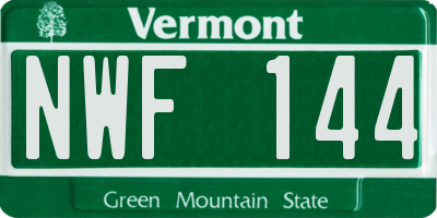 VT license plate NWF144