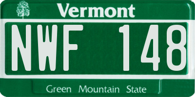 VT license plate NWF148
