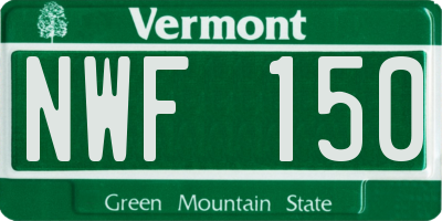 VT license plate NWF150