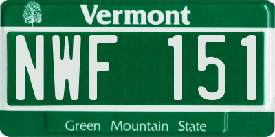 VT license plate NWF151
