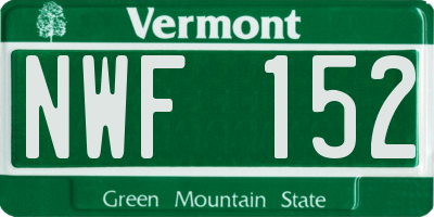 VT license plate NWF152