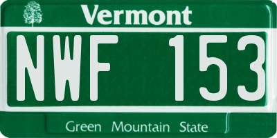VT license plate NWF153