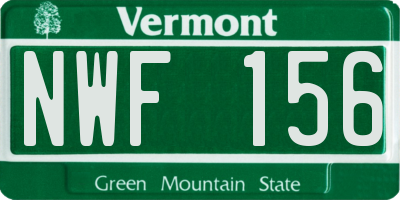 VT license plate NWF156