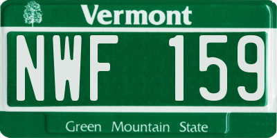 VT license plate NWF159