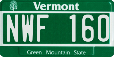 VT license plate NWF160