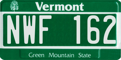 VT license plate NWF162