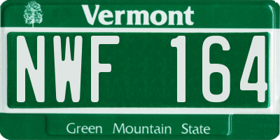 VT license plate NWF164