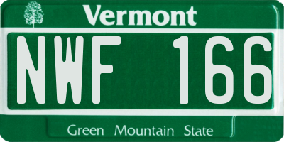 VT license plate NWF166