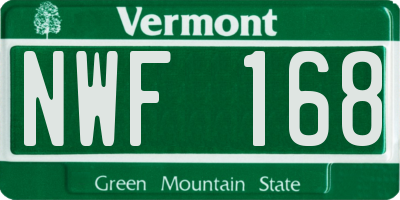 VT license plate NWF168