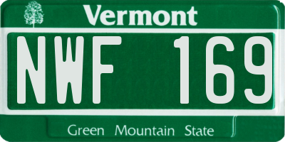 VT license plate NWF169