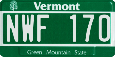 VT license plate NWF170