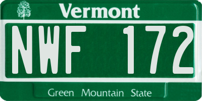 VT license plate NWF172
