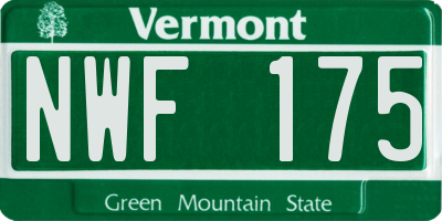VT license plate NWF175