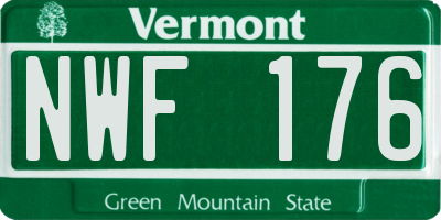 VT license plate NWF176