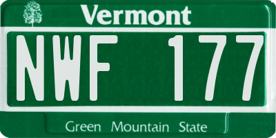 VT license plate NWF177