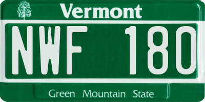 VT license plate NWF180