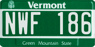 VT license plate NWF186