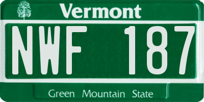 VT license plate NWF187