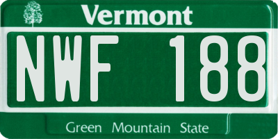 VT license plate NWF188