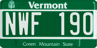 VT license plate NWF190