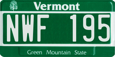 VT license plate NWF195