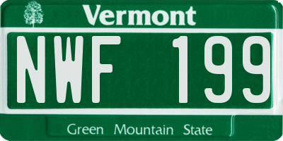 VT license plate NWF199