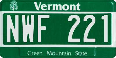 VT license plate NWF221