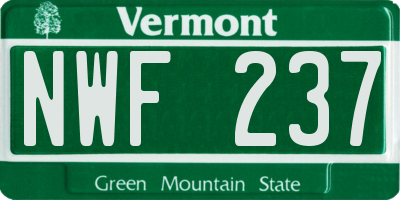 VT license plate NWF237