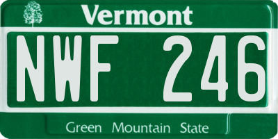 VT license plate NWF246