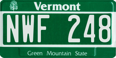 VT license plate NWF248