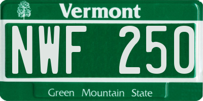 VT license plate NWF250