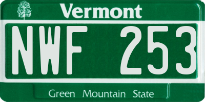 VT license plate NWF253