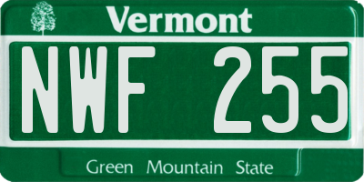 VT license plate NWF255