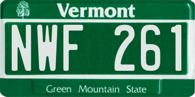 VT license plate NWF261
