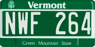VT license plate NWF264