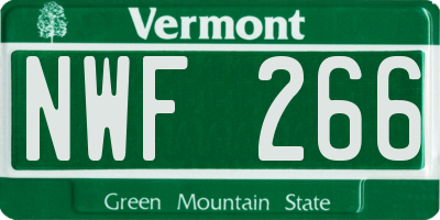 VT license plate NWF266