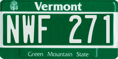 VT license plate NWF271