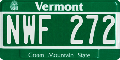 VT license plate NWF272